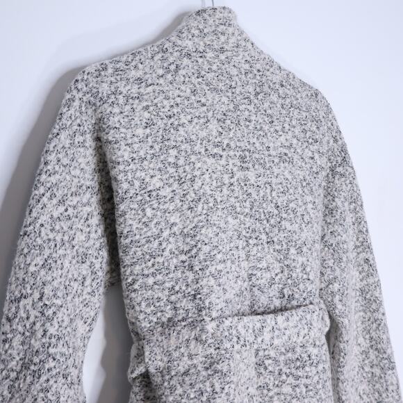 MANGO NWT Belted Wool Blend Justin Jacket Grey Long Sleeve Unlined Women's XS - Picture 4 of 11
